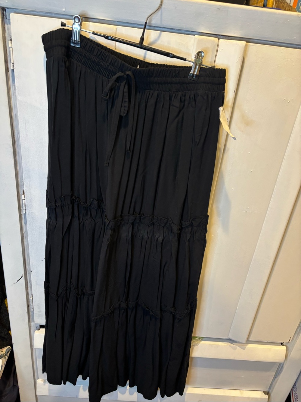 Zenana Outfitters Black Tiered Maxi Skirt